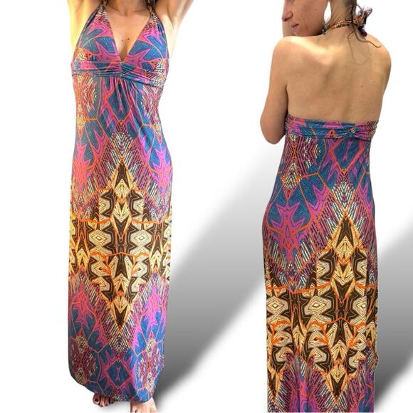 Halter Maxi Dress Resortwear VIX Paula Hermanny Small - Picture 2 of 8